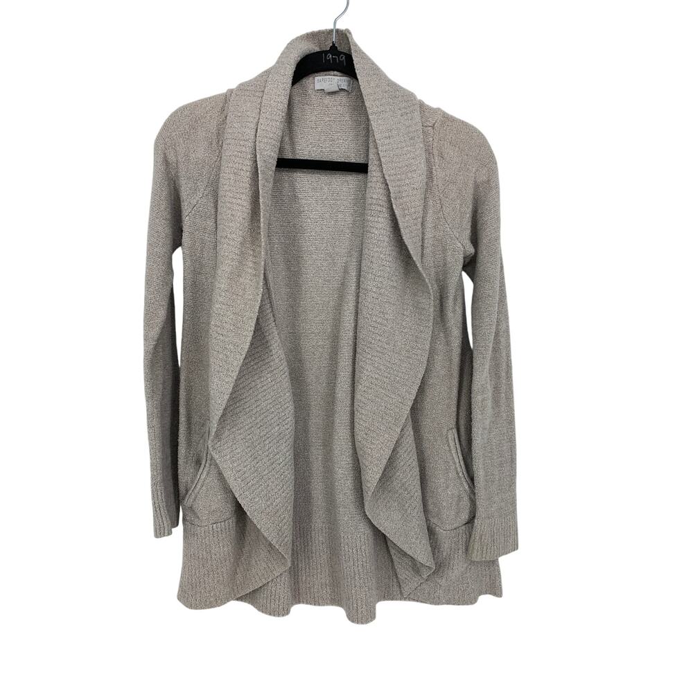 Barefoot Dreams Cozychic Lite Sweater Cardigan Womens XS/S Taupe Gray